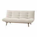 Canapé-lit 3 places beige en polyester forme droite 180 x 85 x 82 cm