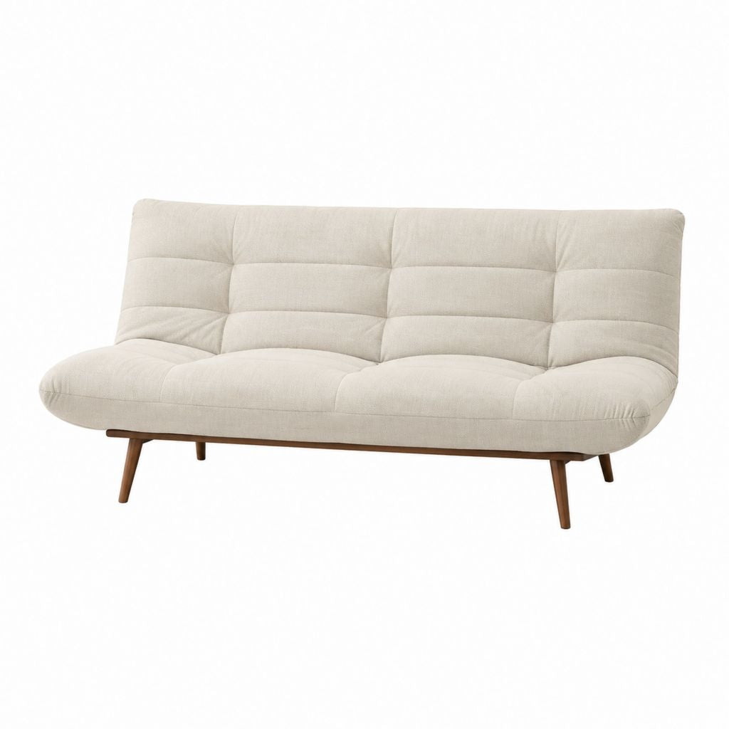 Canapé-lit 3 places beige en polyester forme droite 180 x 85 x 82 cm