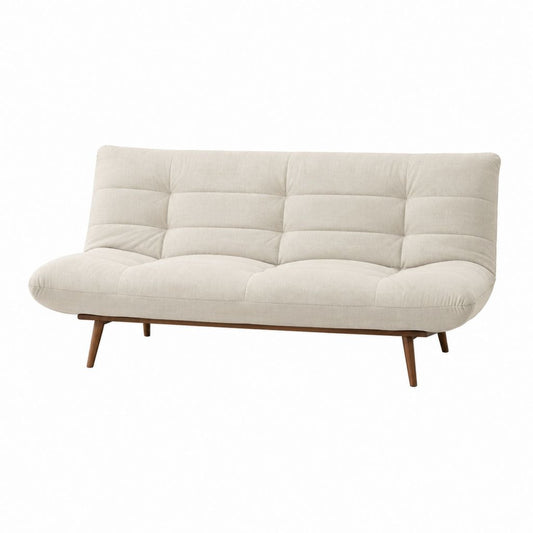 Canapé-lit 3 places beige en polyester forme droite 180 x 85 x 82 cm