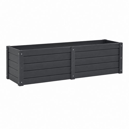 Jardinière surélevée rectangulaire noire en composite bois-polymère WPC 150 x 50 x 54 cm