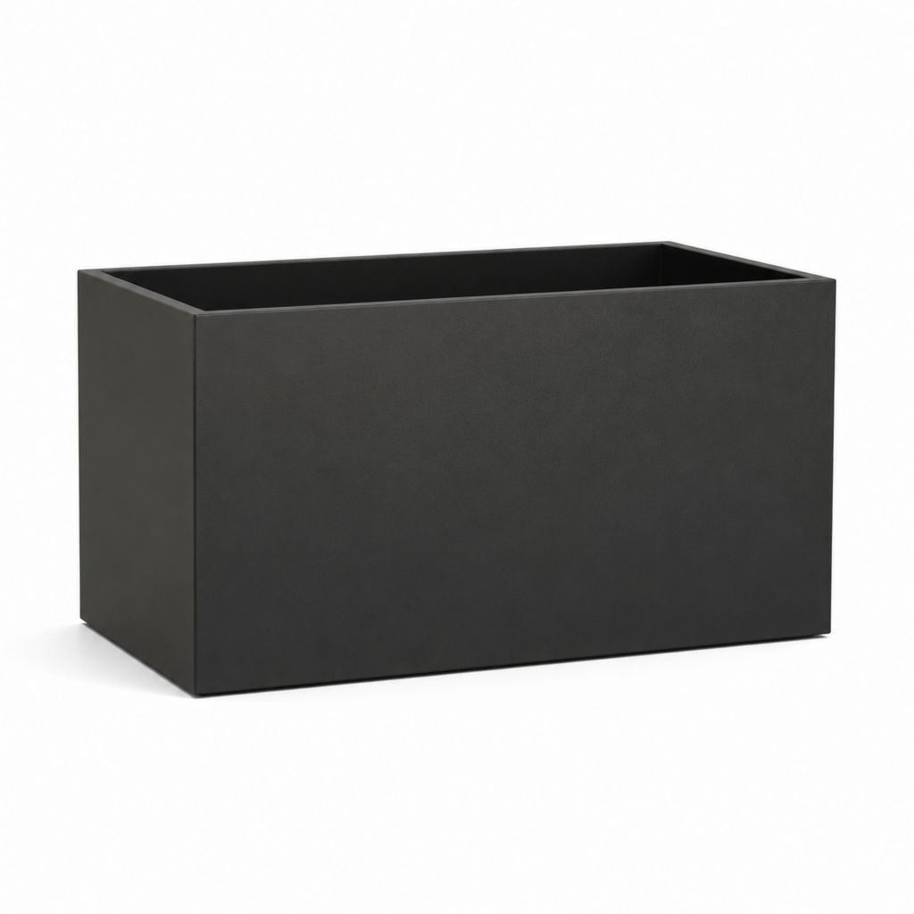 Jardinière rectangulaire noire en polypropylène 80 x 30 x 40 cm