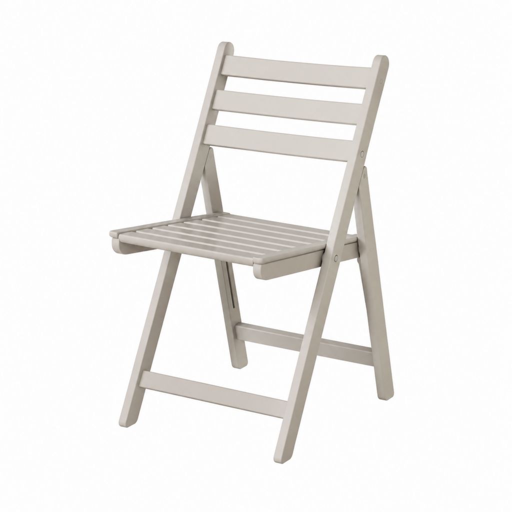 Chaise de jardin pliante beige en bois massif d'acacia 46 x 57 x 89 cm