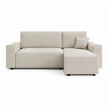 Canapé d'angle réversible 3 places beige en polyester 220 x 145 x 85 cm